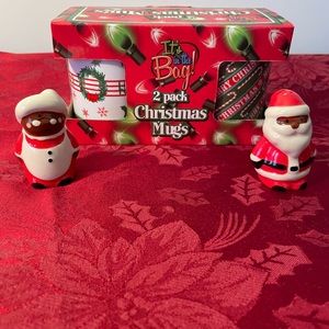 2 Pack Christmas Mugs & Mr & Mrs Clause Salt and Pepper Shaker